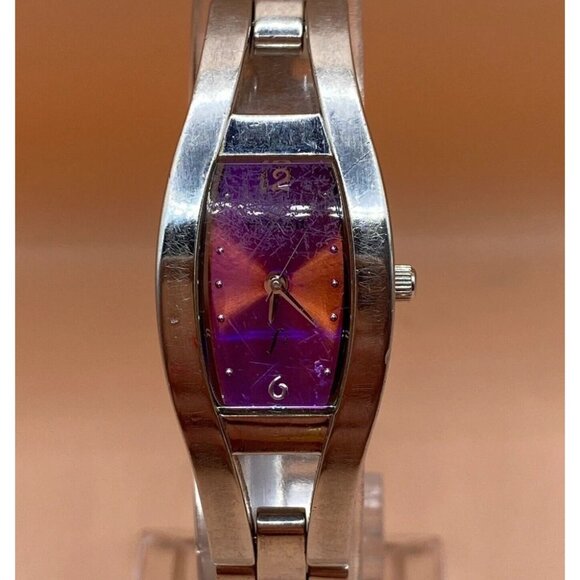FOSSIL Watch F2 Purple Holographic Dial WR‎ 30m Womens Wristwatch Analog Quartz - Picture 1 of 13